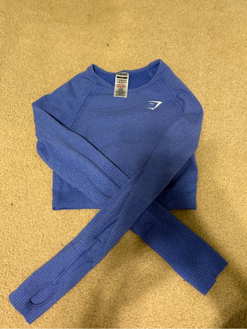 Gymshark Seamless Long Sleeve Crop Top - Royal Blue